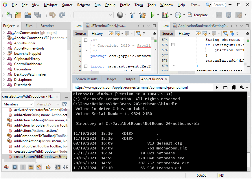 Windows Command Prompt in NetBeans IDE